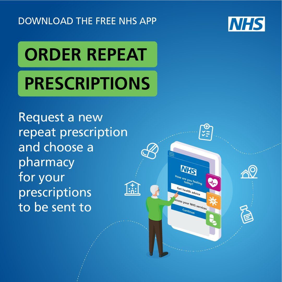 Order repeat prescriptions with the NHS app